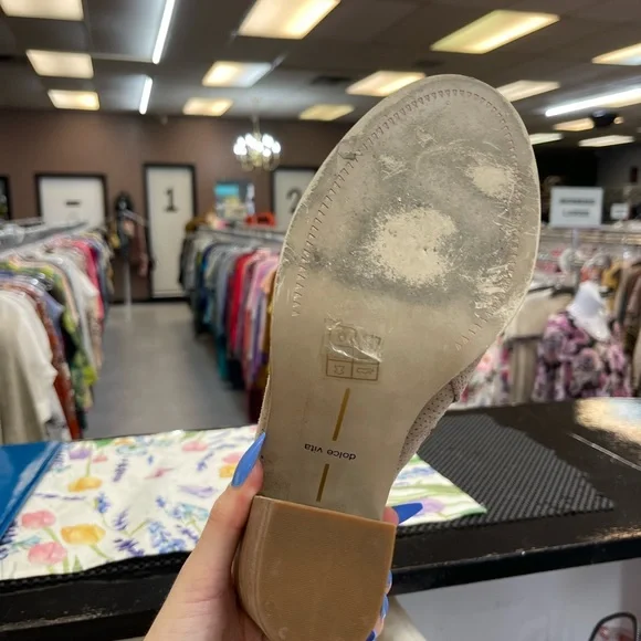 Dolce Vita Taupe Lace-Up Open-Toe Block Heel Sandals - Picture 5 of 6